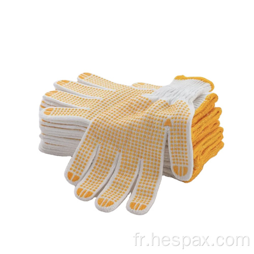 Gants de travail en tricot en tricot en tricot en tricot en PVC non glissé HESPAX